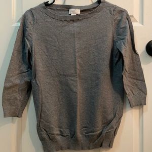 Grey Loft 3/4 length sleeve sweater, size small